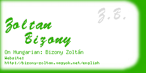 zoltan bizony business card