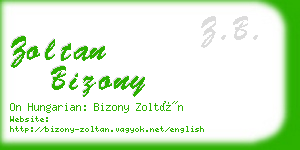 zoltan bizony business card